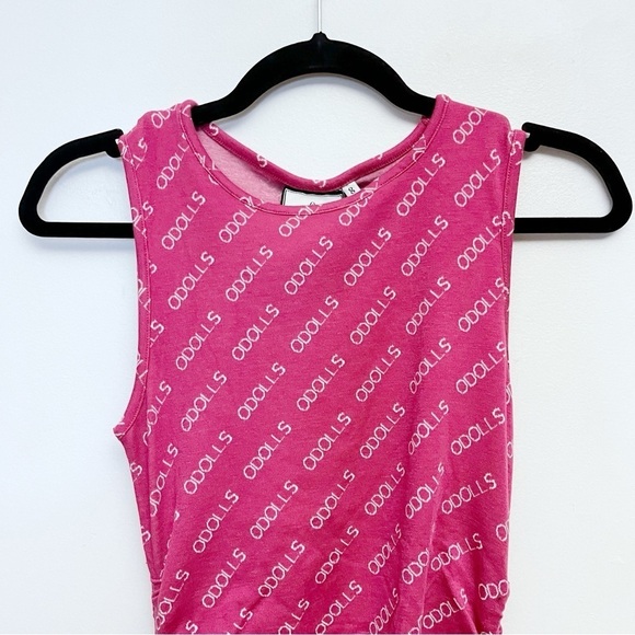 ASOS ODolls Collection Women’s US 8 Pink Motif Detail Ruched Sweater Mini Dress - Picture 2 of 10